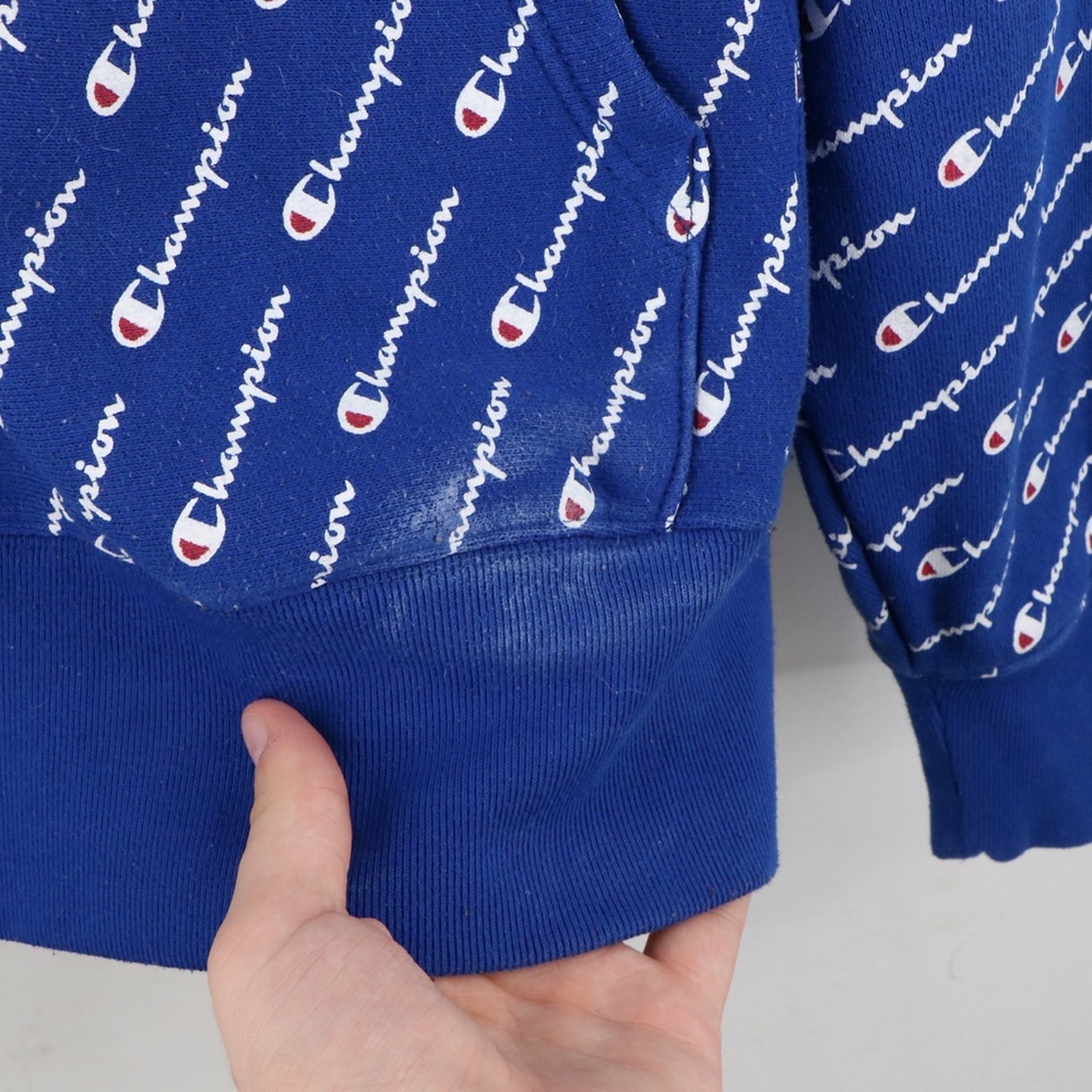Champion Reverse Weave All Over Print Hoodie Blue - image 5